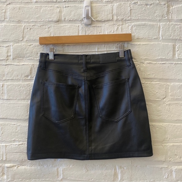 Pistola || Rumi Vegan Leather Mini Skirt Tulip Dolphin Hem Black 26 - Picture 4 of 8